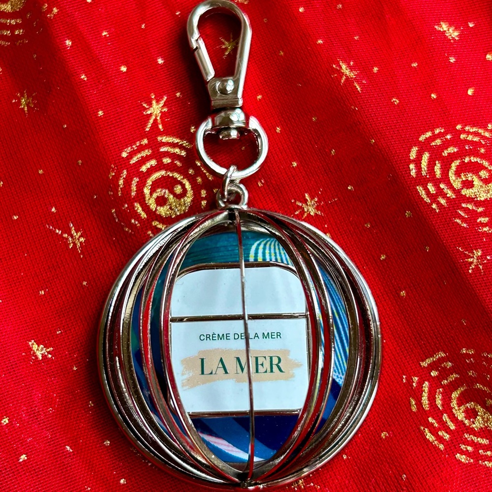 SALE! La Mer Cream Jar Half Globe Keychain or Purse Charm NWOT